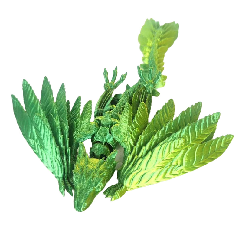 Dynamic Crystal Dragon 3D Printed Articulated Dragon,Laser Yellow