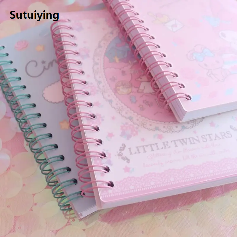 Sutuiying Kawaii Sanrio Hello Kitty My Melody Cinnamon Roll Notebook animation Sales promotion Notepad cartoon A6 Diary Student Stationery School supplies