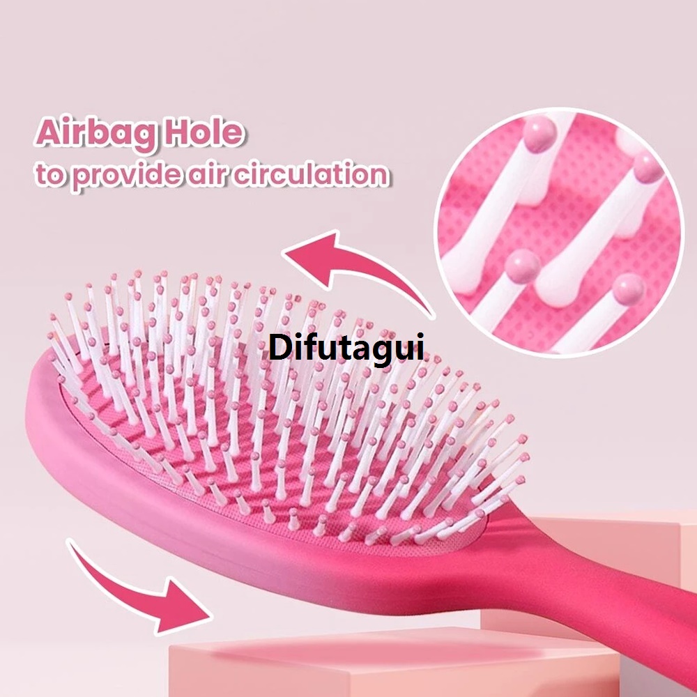 Air cushion hairbrush, hair comb, nametron barbie doll massage, airbag massage, anti-hair loss, dark green, anti-static comb