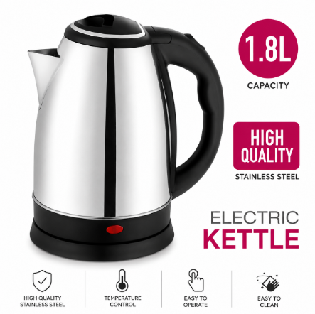 Bright Home 1.8L Electric Kettle 1500W | Fast Boiling Water Heater | Food Grade Stainless Steel Inner | Auto Shut-Off Electric Jug