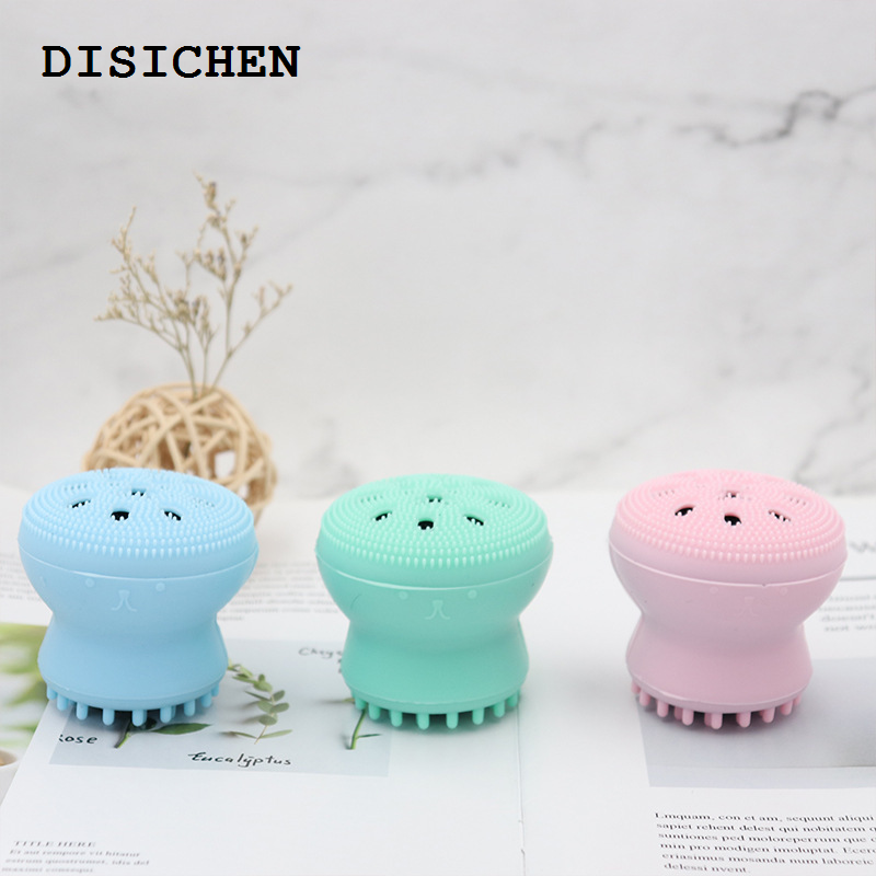 DISICHEN High Quality Silicone Small Octopus Face Cleaner Facial Cleaning Brush Deep Cleaning Washing Brush Massager Beauty Instrument Clean Pores