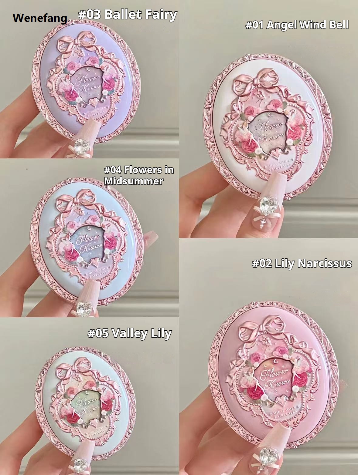 Wenefang Flower Knows Midsummer Night Embossed Blusher Cashmere Matte Powder 2025 New Blush Natural Atmosphere Long-lasting Brightening Makeup