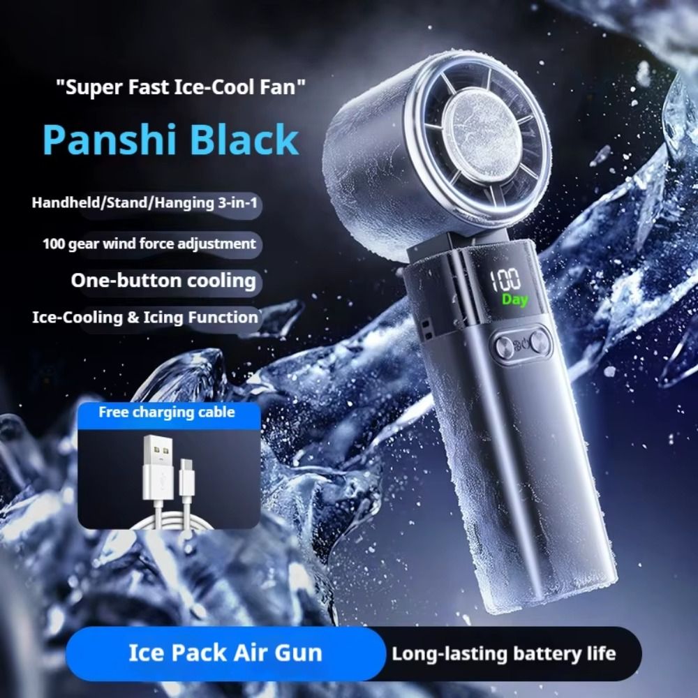 Compact Bladeless Design Handheld Mini Fan Ice compress Cool Foldable Portable Electric Fans Semiconductor Refrigeration High Wind Speed Small Air Cooler Camping