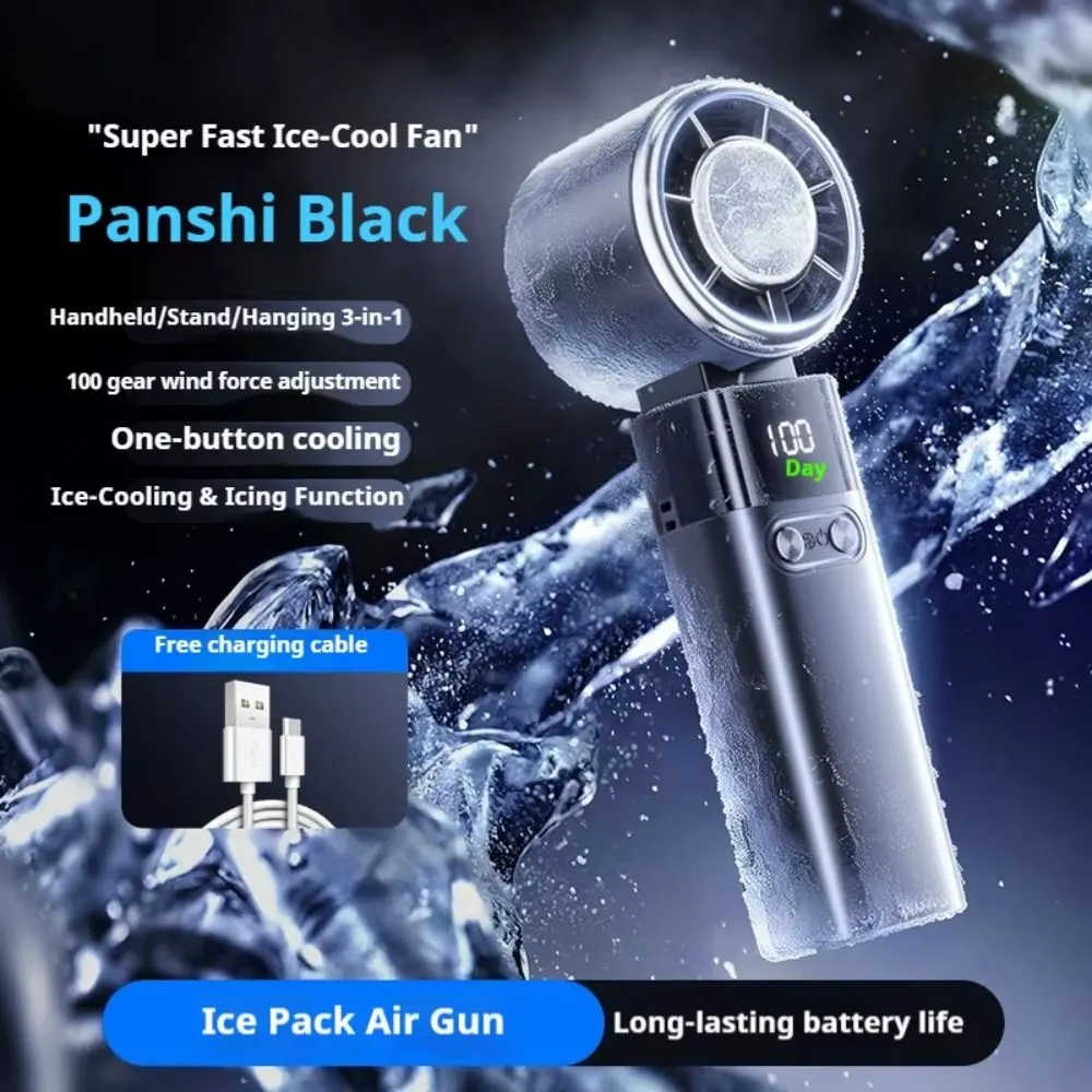 Compact Bladeless Design Handheld Mini Fan Ice compress Cool Foldable Portable Electric Fans Semiconductor Refrigeration High Wind Speed Small Air Cooler Camping - image 1