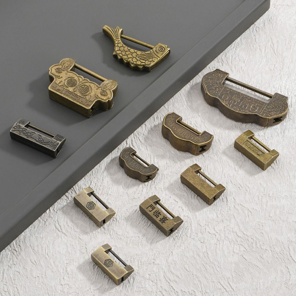 Decorative Zinc Alloy Vintage Lock Antique Retro Small Lock Head Mini Padlock Wooden Box
