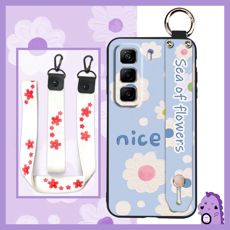 Soft case Ring Phone Case For infinix Hot60 5G/Hot60i 4G/X6726/X6728/B Oil Painting Dirt-resistant Kickstand Durable