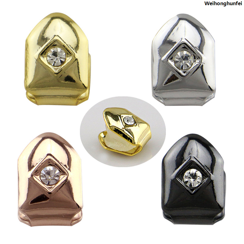 WeihonghunfeiSales promotion New Single Hip Hop Teeth Grillz Fashion Rhinestones Color Removable Grills Mouth Punk Teeth Caps Jewelry ZH