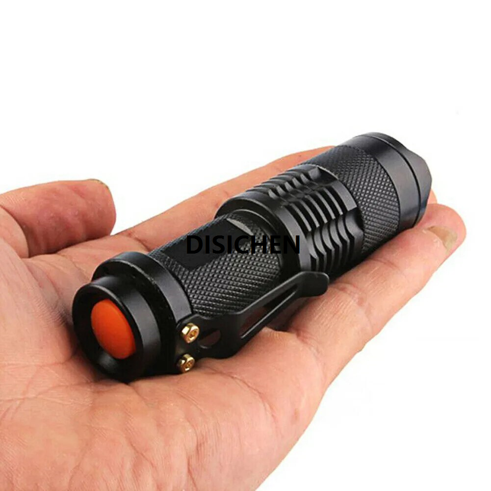 DISICHEN Torch Flashlight Small Tacticals Thickened Plastic Waterproof Handheld Mini Pocket Powerful LED Bushcraft Tool Camping Equipment Luxury