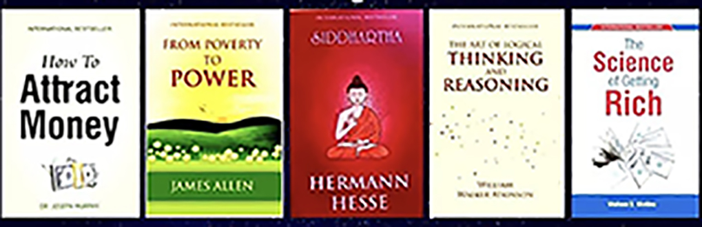 Great Motivational Books Combo (How to attract Money+The Science Of Getting Rich+From Poverty To Power+Siddhartha+The Art Of Logical Thinking And Reasoning)