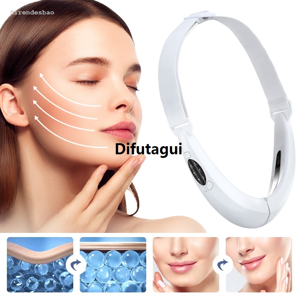 Difutagui EMS Facial Lifting Device LED Face Slimming Vibration Massager Luxury Affordable Double Chin Removal V-Face Line Lift Belt Cellulite Jaw Device