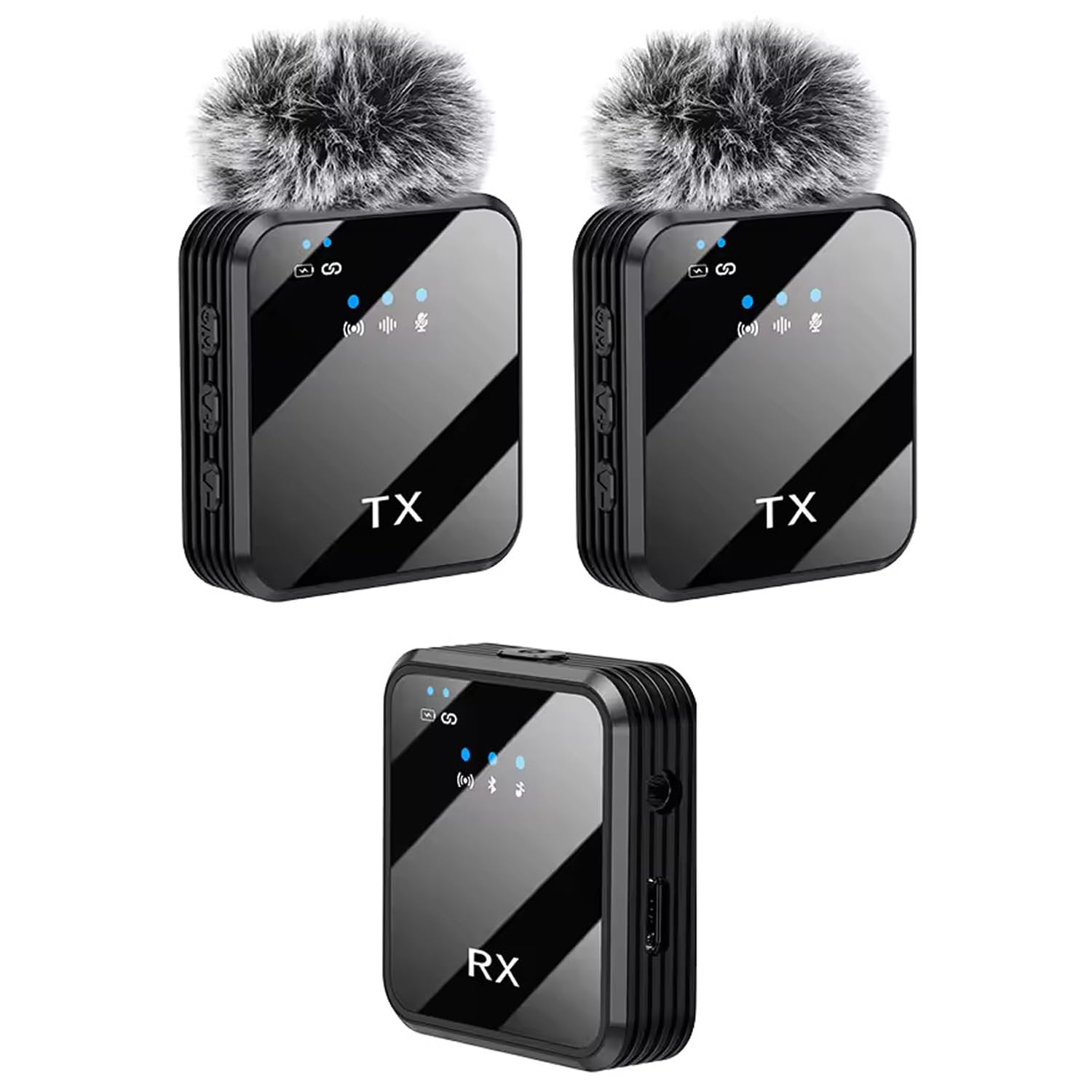 K205 Wireless Microphone with Superior Noise Reduction Muff for Podcast Recording YouTube Live and Vloging for Mobiles DSLR Cameras GoPro PC Laptop iPhone Mic