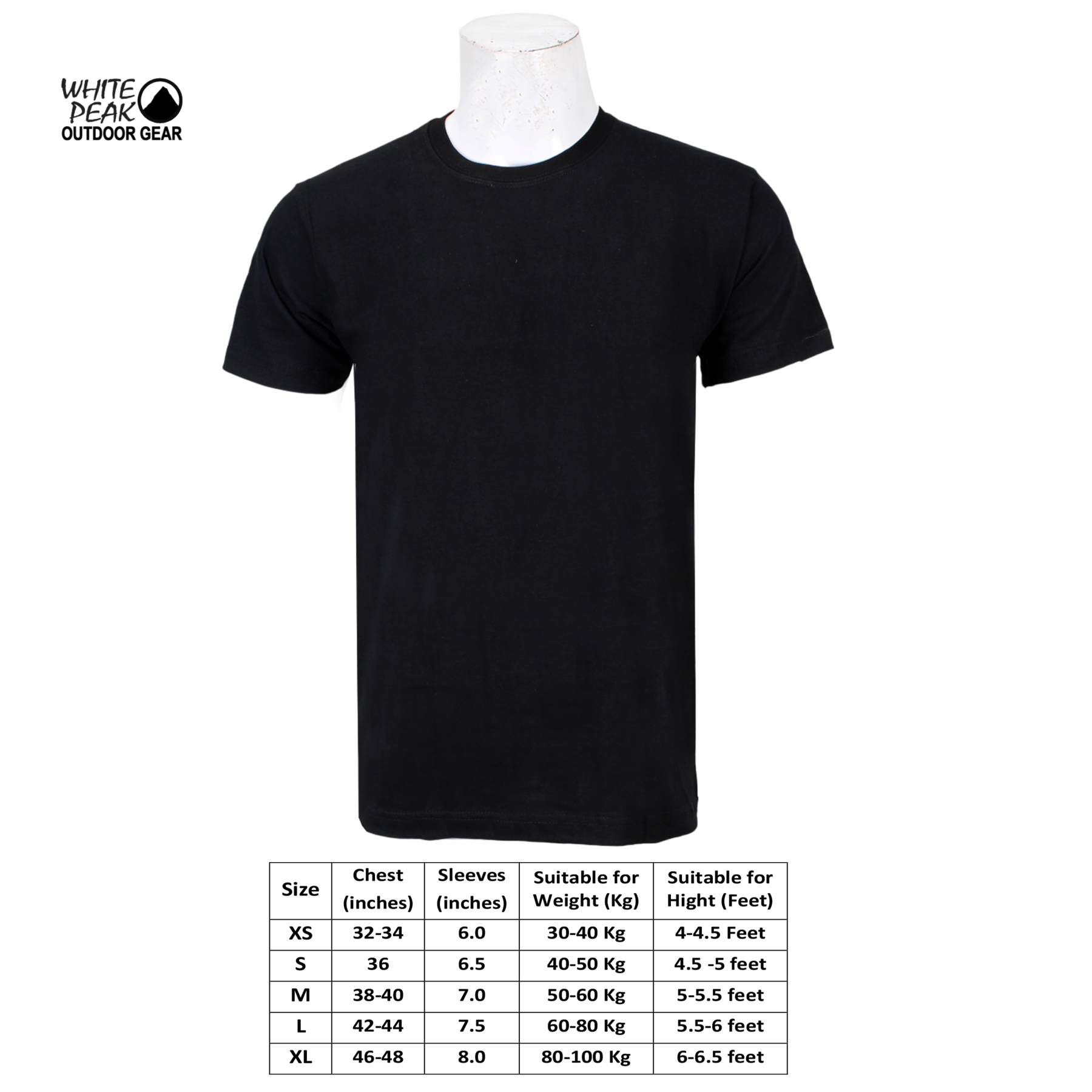 Round Neck Solid Black Round Neck Unisex Tshirt for Men and Women (100% Cotton) - Summer T-Shirts
