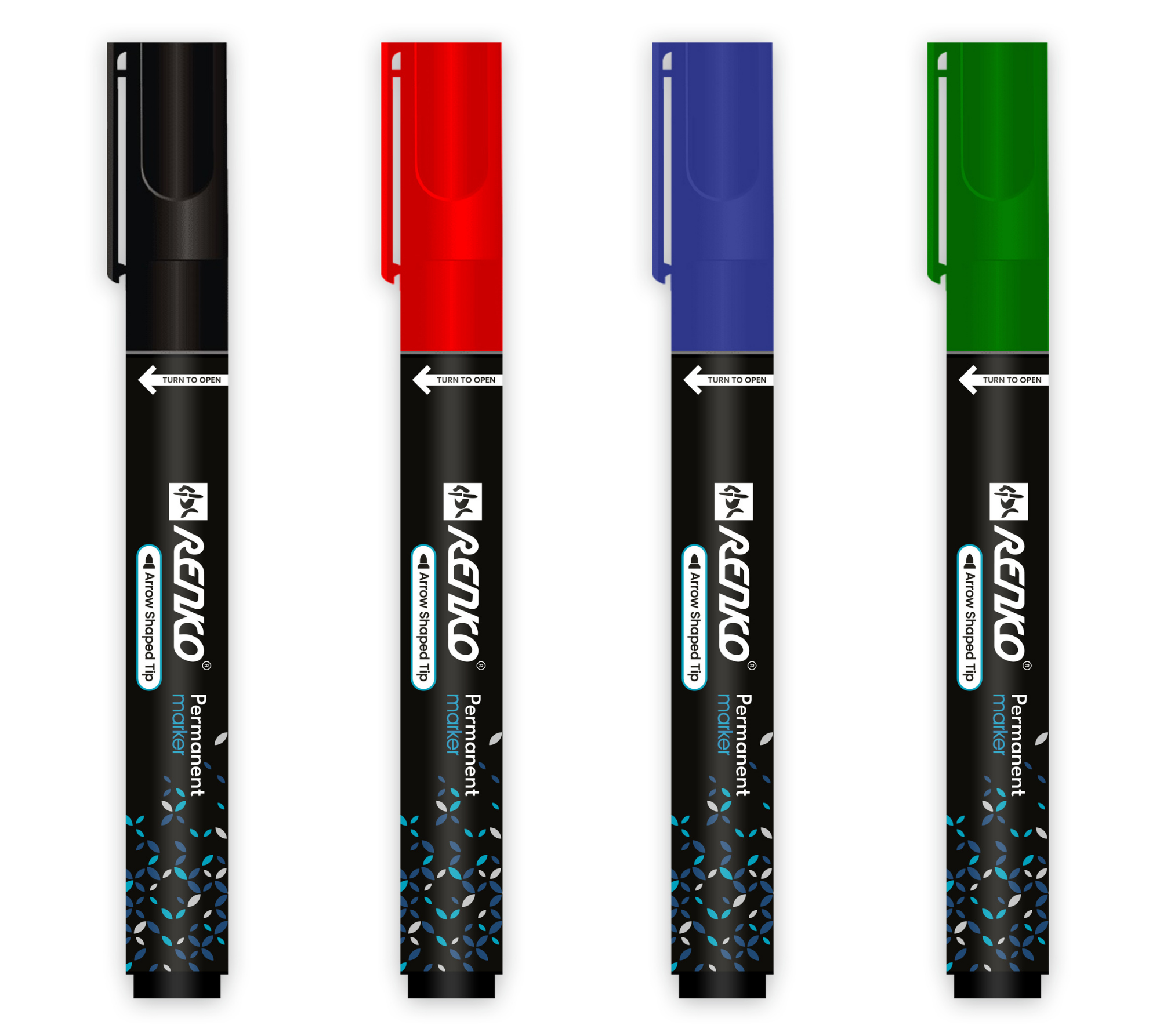 Renko Permanent Marker Pen- Pack of 12 Pcs