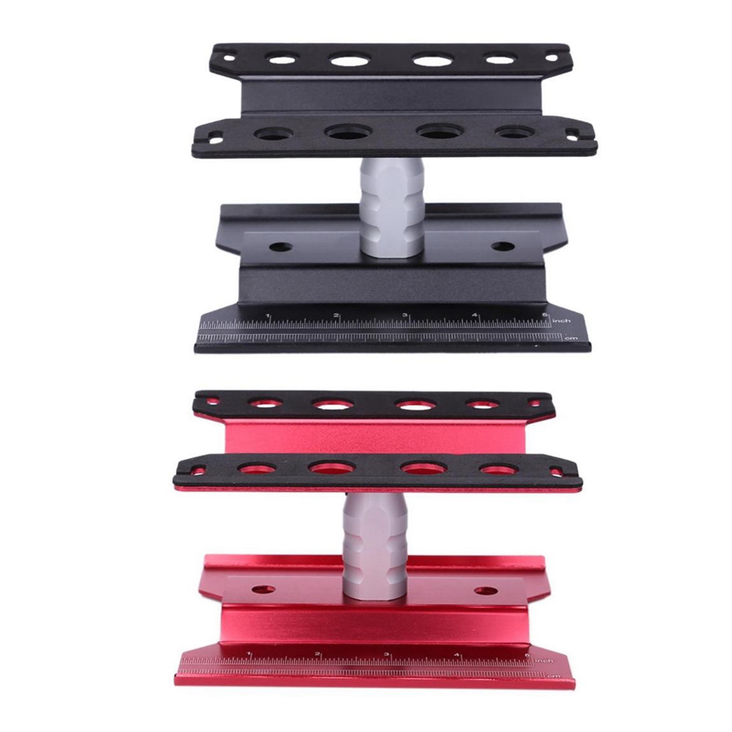 5X Metal RC Car Workstation Work Stand Repair 360 Degree Rotation for 1/8 1/10 1/12 1/16 Scale Models,Red