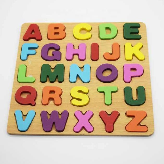 Karkimurphy Montessori Wooden ABC Puzzle Board - Fun 3D Educational Toy For Kids' Capital Letter Learning