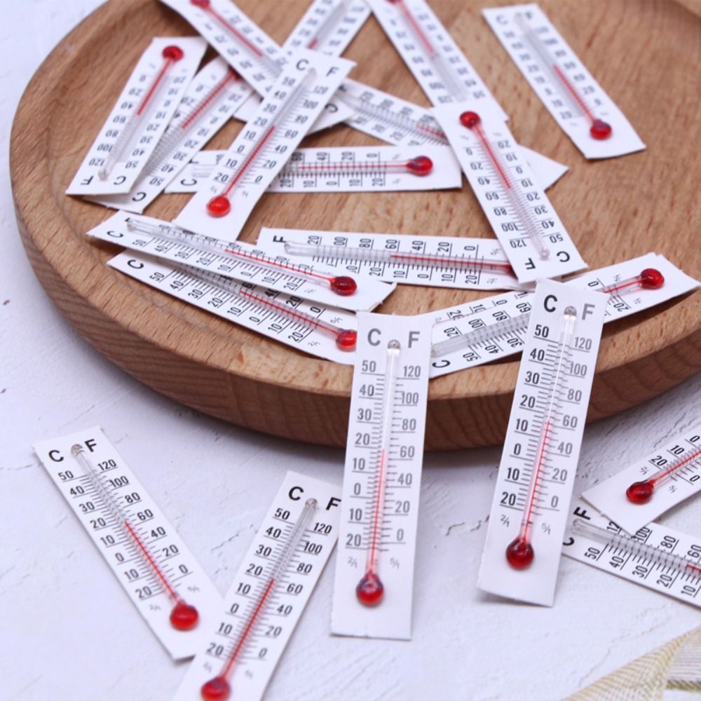 10pcs New Simple Style Miniature Paper Mini Cardboard Thermometer Kitchen Thermometer Dollhouse Decoration