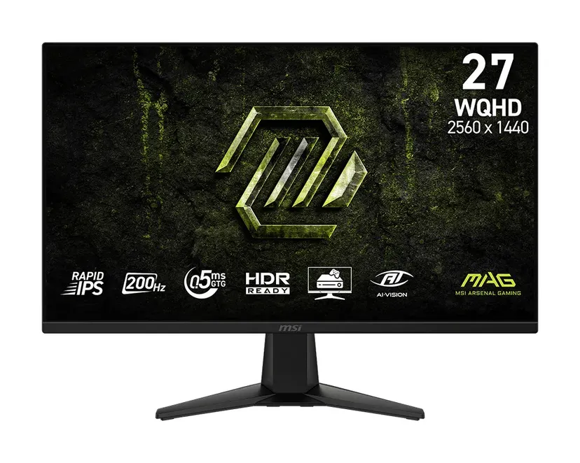MSI MAG 275QF E20 27-inch WQHD Gaming Monitor 2560 x 1440 Rapid IPS Panel, 200Hz Refresh Rate, and a 0.5ms (GtG, Min.) Response Time