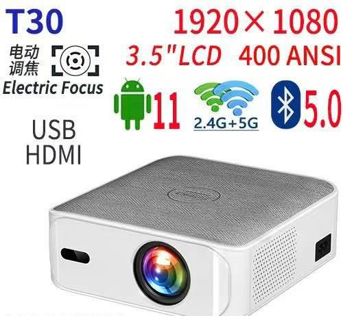 4K Mini Projector T30 Your Smart Home Theater Solution for Stunning Wall Projections