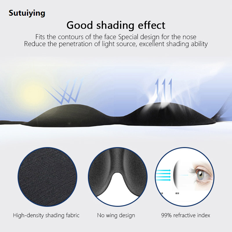 Sutuiying Eye Mask for Sleeping 3D Contoured Cup Sleep Mask Blindfold Concave Portable Molded Night Sleep Mask Block Out Light with Women Men