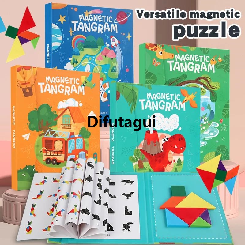 Difutagui Profesional Smart Portable Baby Wooden Magnetic Limontaget Bargain price Tangram Jigsaw Puzzle Book Kids Educational Learning Toys