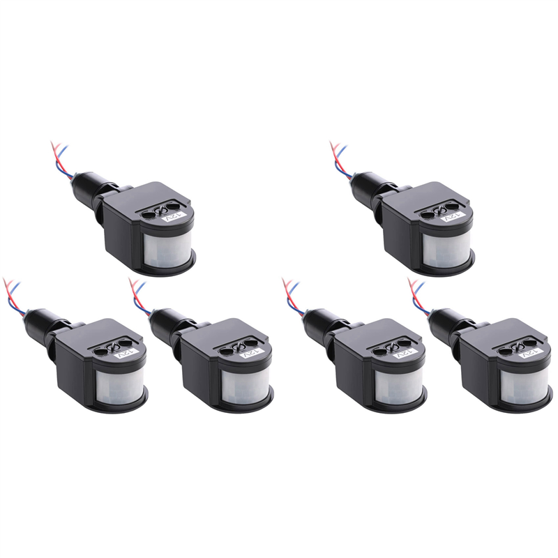 6 Pcs Black Motion Detectors Motion Sensor Light Switch Outdoor Pir Direct Current 12V Motion Sensor Pir Sensor