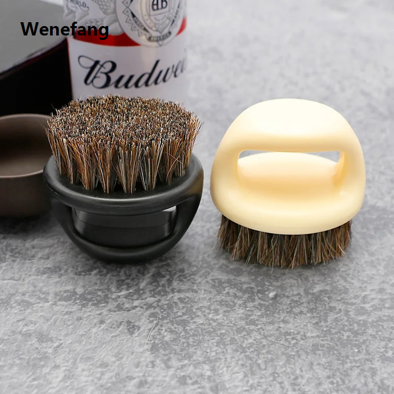 Wenefang Natural Horse Sideburn Men Beard Brush Vintage Wood Beard Comb for Mustache Shaving Face Massage Neck Debris Clearing Hair Brush