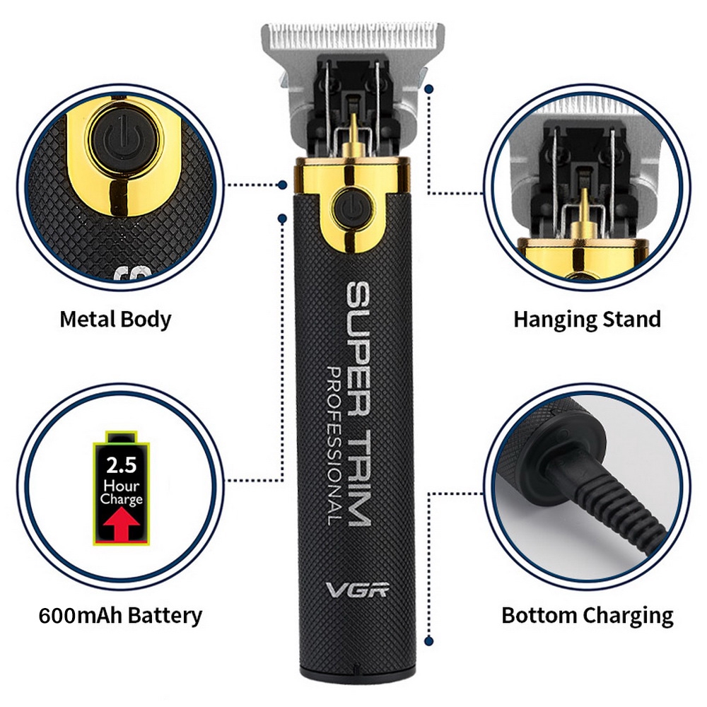 VGR V-059 Professional Hair Trimmer Runtime: 150 min Trimmer for Men (Black)