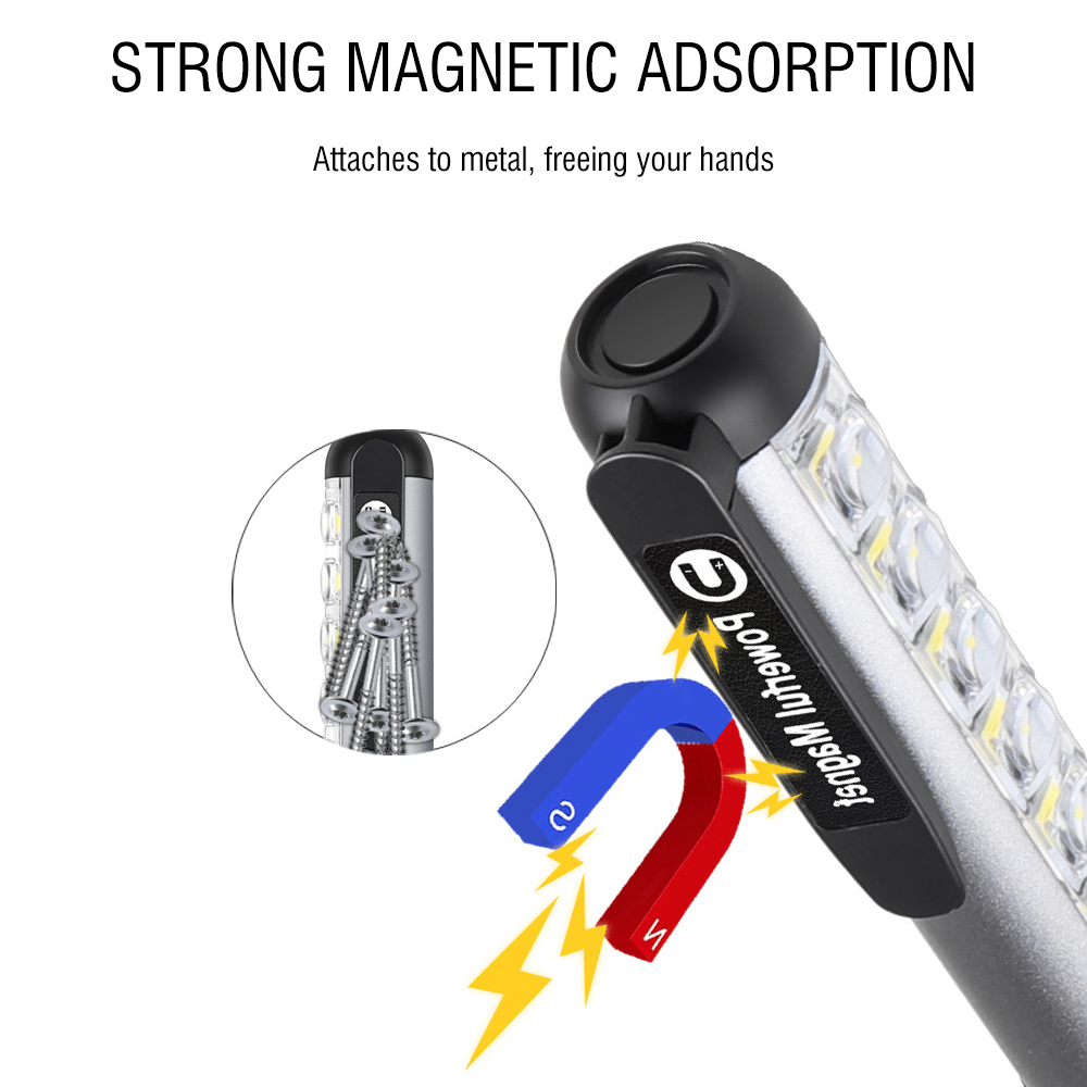 Multi Function Portable Mini Flashlight Rechargeable Super Bright Torch Light Waterproof with Magnetic Grip Hat clip Lamp Camping