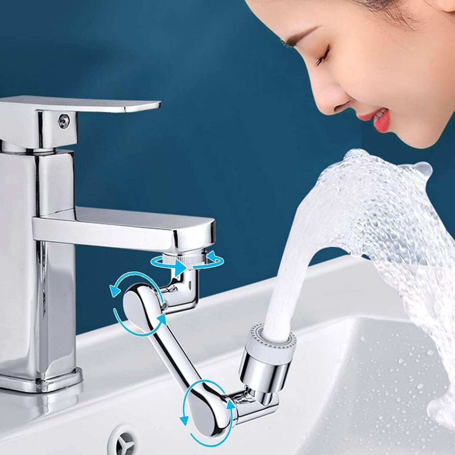 Rotatable Multifunctional Extension Faucet Aerator 1080 Degree Swivel Robotic Arm Water Filter Sink Water Tap Bubbler Sink Fit