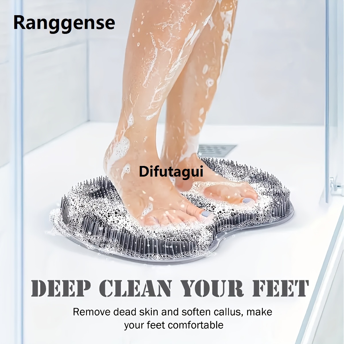 Difutagui 1pc SoftBreeze Silicone Foot Scrubber Pad with Suction Cup, Hypoallergenic Non-Slip Deep Sales promotion Cleaning Foot Massager for Shower, Unscented Exfoliating Foot Brush for Home Bathroom Use