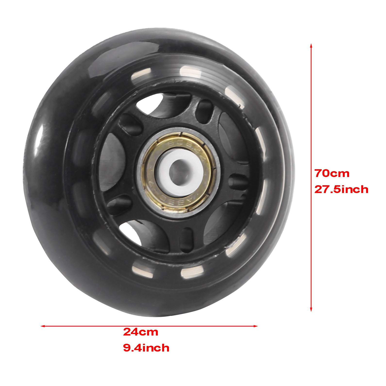 Kqueebee 4 Pack Inline Skate Wheels Indoor/Outdoor Replacement Wheel with Bearings 70mm,Black
