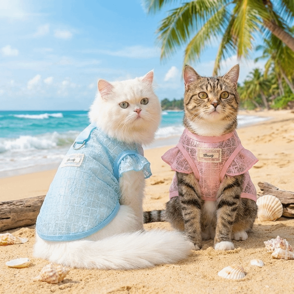 Lightweight Breathable Mesh Dog Sun Protection Clothes Thin With Traction Dog Cooling Jumpsuit Flower Print Dog Sunscreen Costume Spring Summer