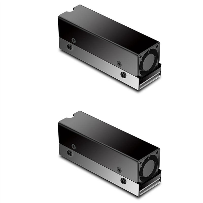 2X M.2 SSD NVMe Heat Sink M2 2280 Solid State Disk Air Circulation Radiator with Fan Aluminum Heatsink Thermal Pad