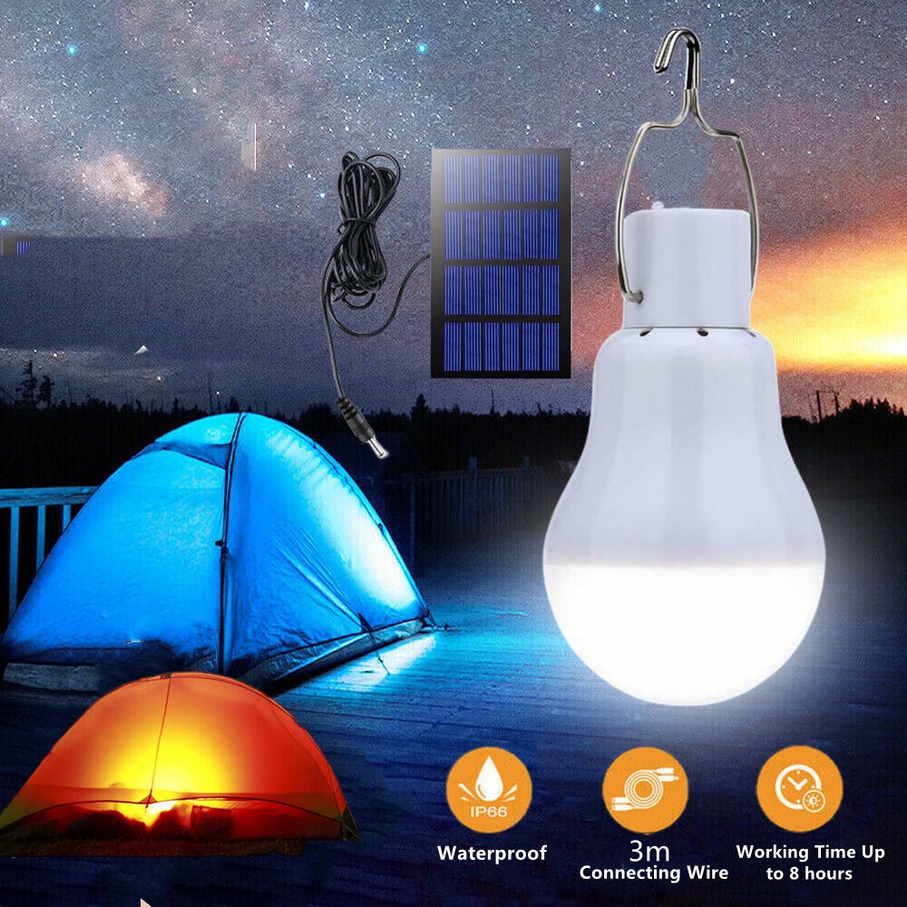 Portable USB Rechargeable High Bright 130LM Tent Lantern Bulb Work Lamp Solar Camping Light Emergency Flood Lamp