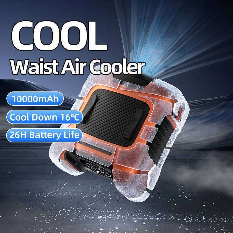 Rechargeable Waist Clip On with SOS Light Portable Neck Fan as a Power Bank 8000mAh