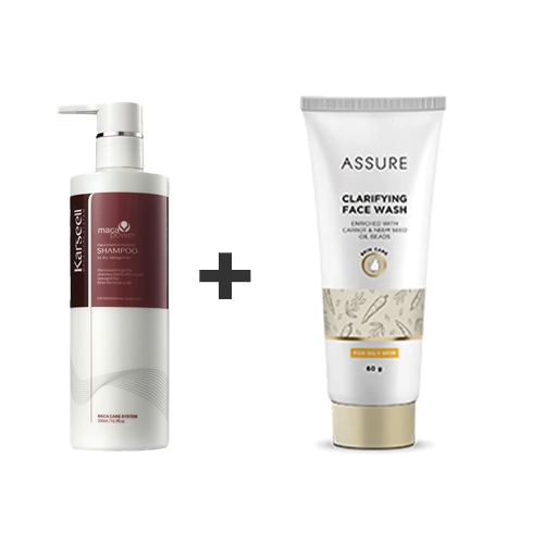 Karseell Maca Essence Moisture Shampoo for Dry & Damaged Hair 500ml + Assure Face Wash 60gm