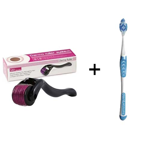 Derma Roller For Hair growth + Dentassure Multi-functional Toothbrush