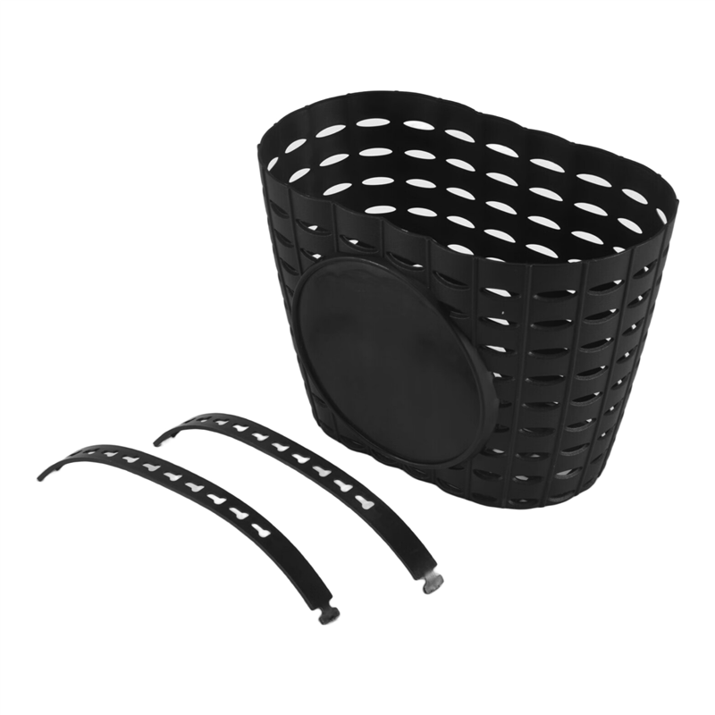 JAERBEE Kids Bicycle Basket, Children Plastic Front Handlebar Bike Basket for Storage, Black