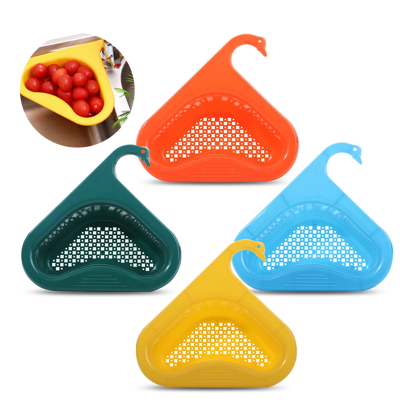 Swan Shape Drain Basket for Kitchen Sink, Corner Kitchen Sink Strainer Basket