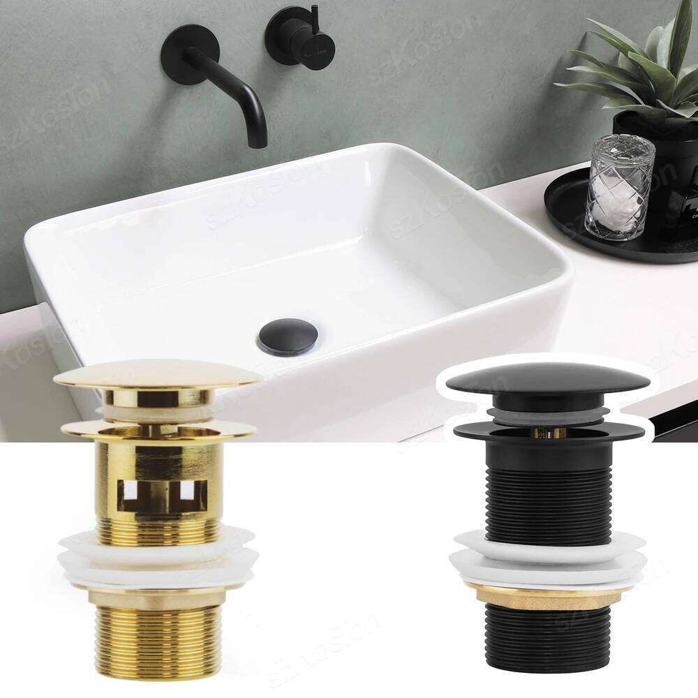 Basin Sink Sewer Pop Up Drain filter Waste Stopper Bathroom Kitchen Faucet Accessories Brass Matt Black Gold