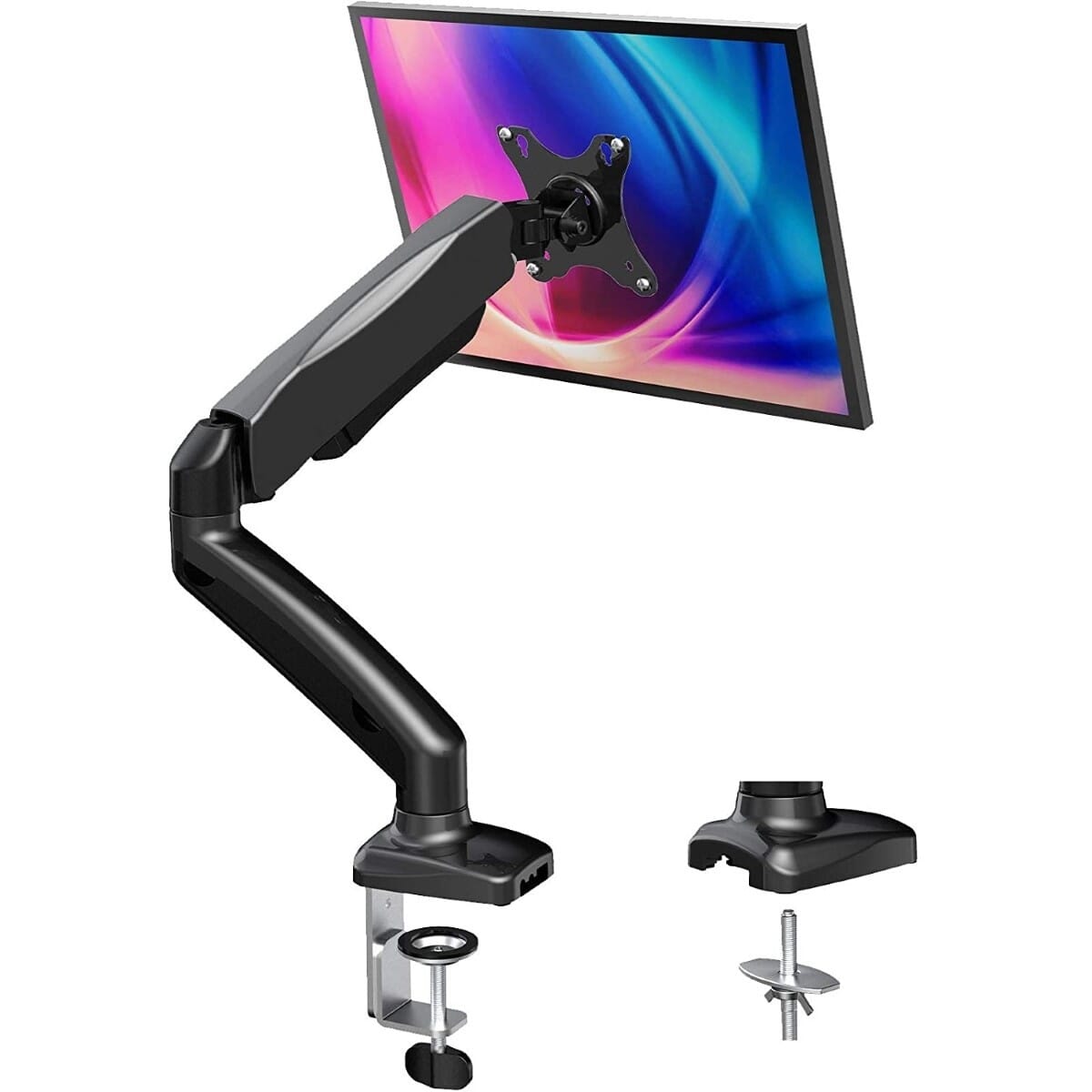 Single Arm Vesa Mount Monitor Stand With Grommet Mounting Base For 13 To 32 Inch
