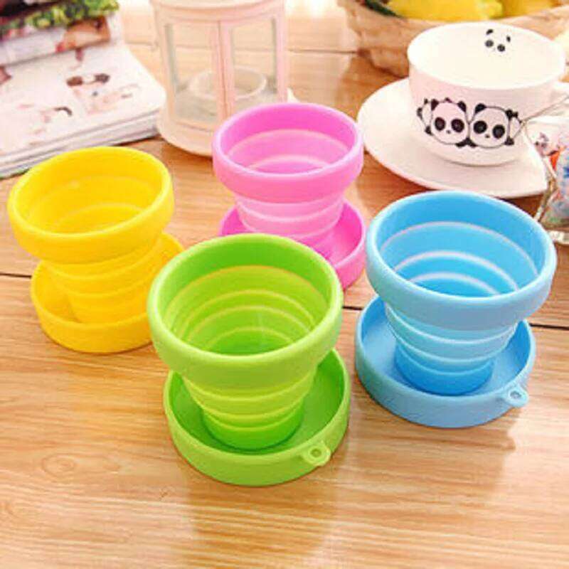 1pc Silicone Folding Sports Bottle Portable Outdoor Travel Water Cup Easy to Store Retractable
