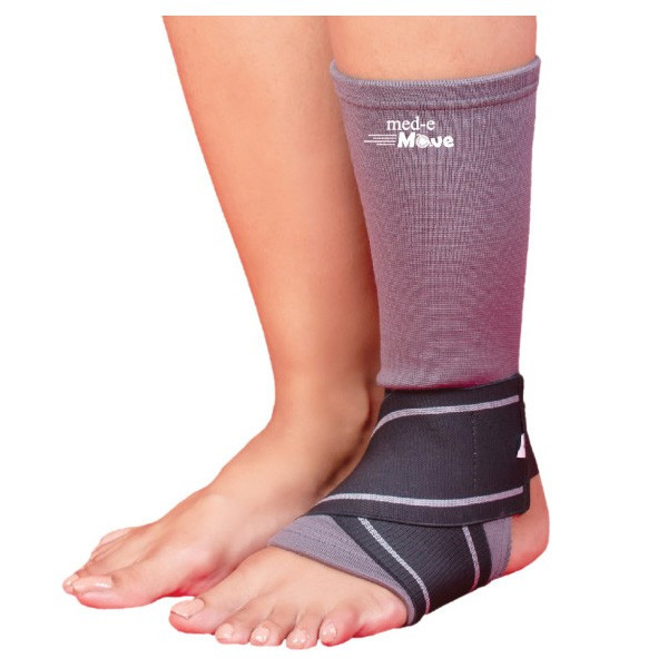 Med-e Move Ankle Binder Adjustable Ankle Support (Compression Wrap for Sprain & Pain Relief)