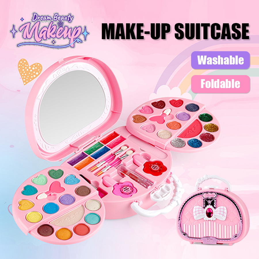 Kids Beauty Toys Makeup Kit Washable Pretend Play Cosmetic Set Toys