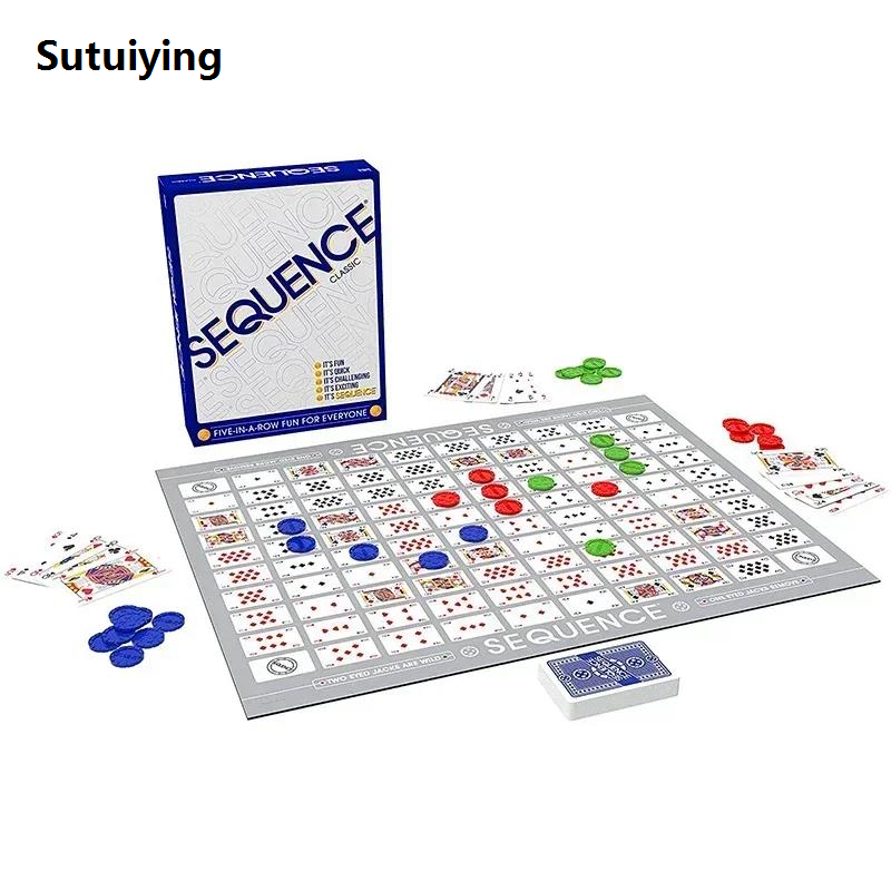 Sutuiying Sequence Game All English Series Puzzle Fantasy New style Gobang Board Game Party Game Cards