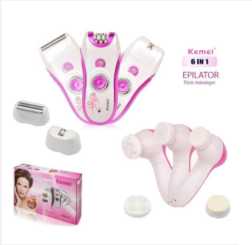 Kemei Km-3066 6-In-1 Rechargeable Multifunctional Epilator For Women