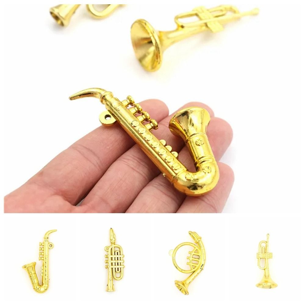 Creative Miniature Model Mini Trumpet Saxophone Saxophone Plastic Plastic Musical Instrument Portable Dollhouse Mini Musical :12 Dollhouse