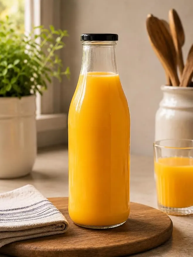 Glass Water Milk Bottle for Home & Office - BPA-Free Milk & Water Bottle With Airtight Steel Cap, 500 ml (Pack of 2)