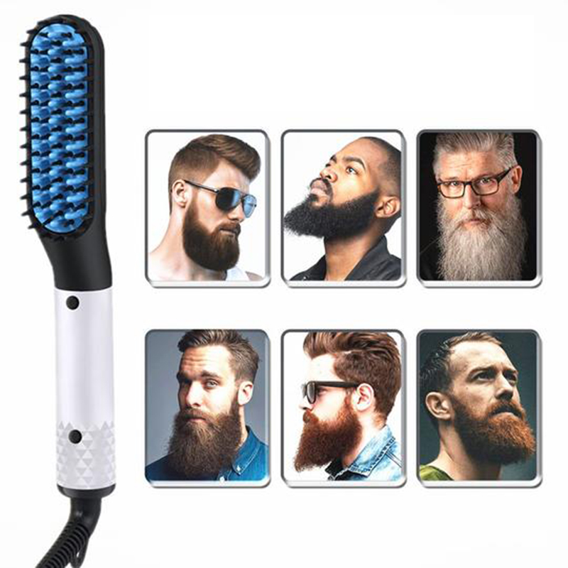 Multifunctional Curly Hair Straightening Comb Curler and Beard Straightener for Men - 2-in-1 Styling Tool