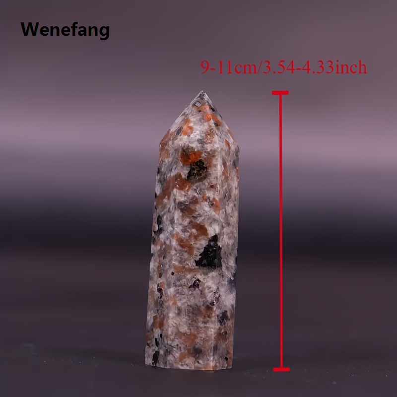 Wenefang 1pc Natural Yooperlite Flame Stone Column, Raw Stone Craft